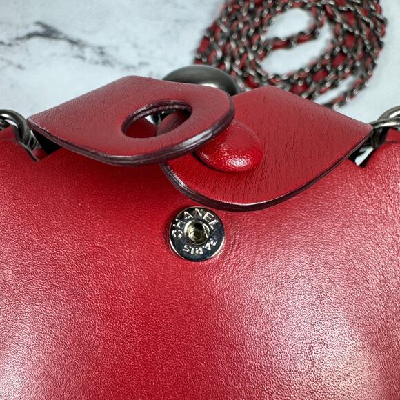 Chanel Sporran Flask Bag Coco CC Bottle Shoulder/Crossbody Chain Red Rare 2013 - Picture 11 of 16